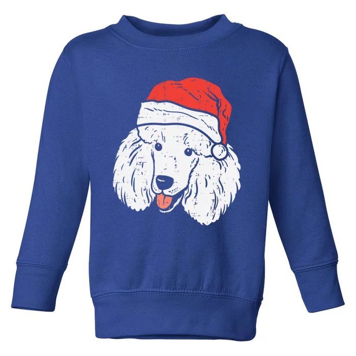 Santa Hat Poodle Christmas Xmas Dog Lover Owner Gift Toddler Sweatshirt