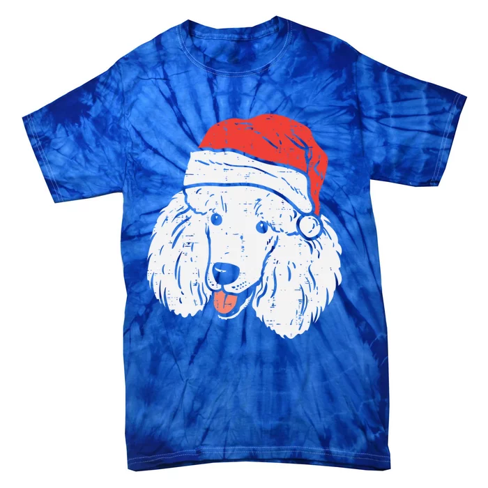 Santa Hat Poodle Christmas Xmas Dog Lover Owner Gift Tie-Dye T-Shirt