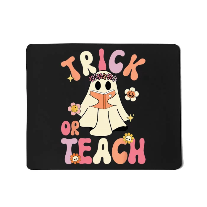 Spooky Halloween Retro Floral Ghost Teacher Costume Mousepad