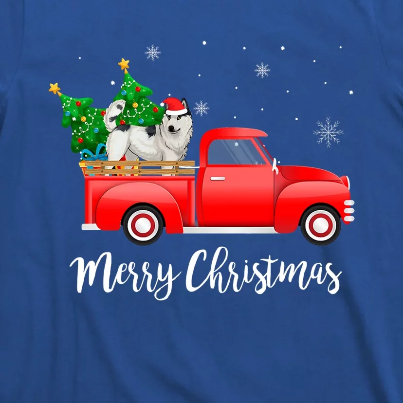 Siberian Husky Red Truck Christmas Tree Xmas Dog Lover Gift T-Shirt