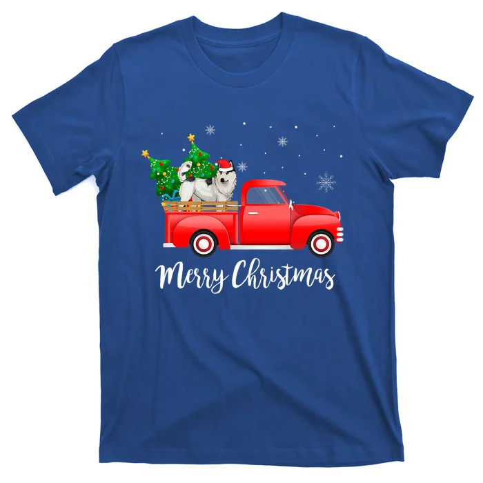 Siberian Husky Red Truck Christmas Tree Xmas Dog Lover Gift T-Shirt