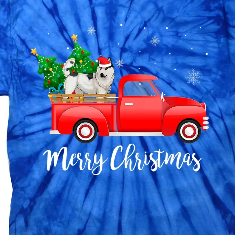 Siberian Husky Red Truck Christmas Tree Xmas Dog Lover Gift Tie-Dye T-Shirt