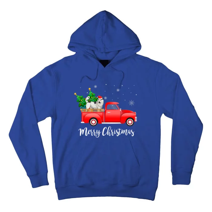 Siberian Husky Red Truck Christmas Tree Xmas Dog Lover Gift Tall Hoodie