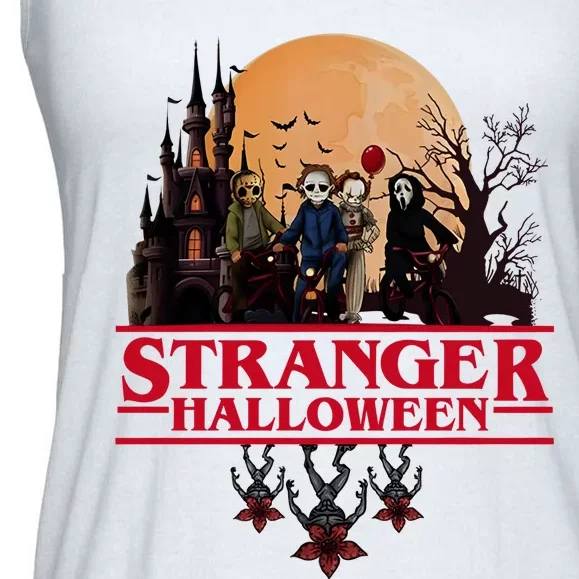 Stranger Halloween Retro 90s Horror Movie Upsidedown Ladies Essential Flowy Tank