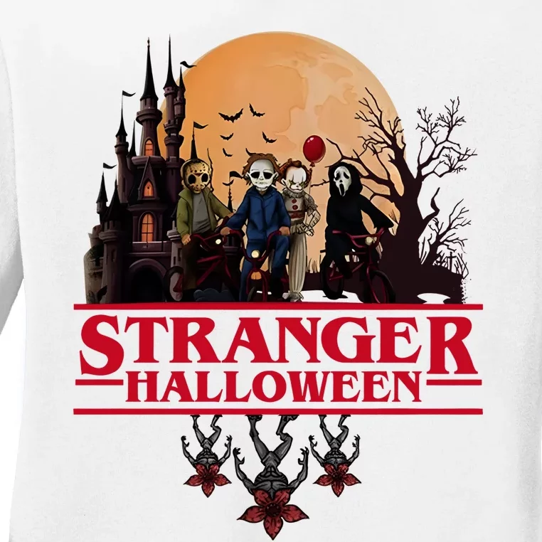 Stranger Halloween Retro 90s Horror Movie Upsidedown Ladies Long Sleeve Shirt