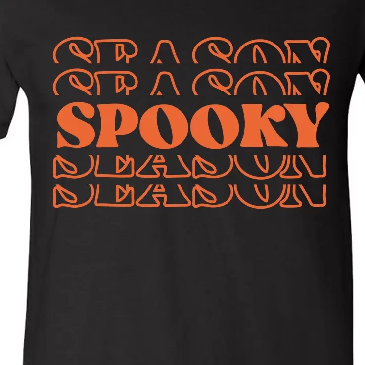 Spooky Halloween Retro V-Neck T-Shirt