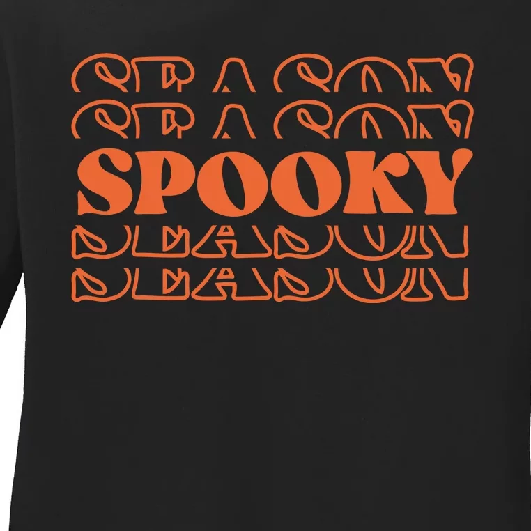 Spooky Halloween Retro Ladies Long Sleeve Shirt