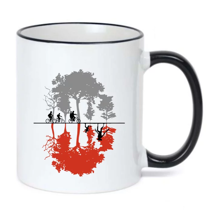 Stranger Halloween Retro 90s Horror Movie Upsidedown Black Color Changing Mug