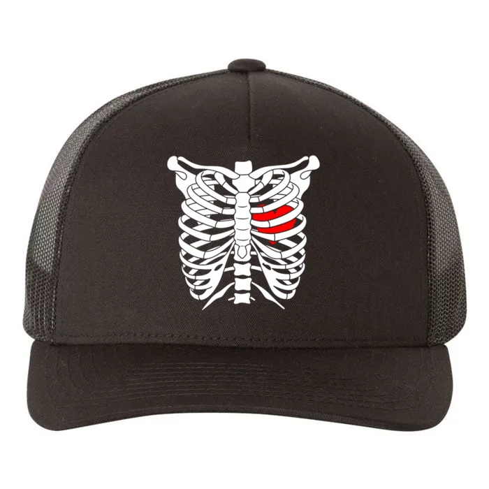 Skeleton Heart Ribcage Halloween Love Costume Idea Yupoong Adult 5-Panel Trucker Hat