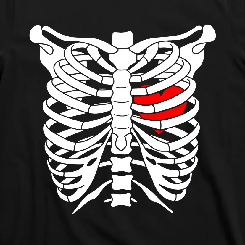 Skeleton Heart Ribcage Halloween Love Costume Idea T-Shirt