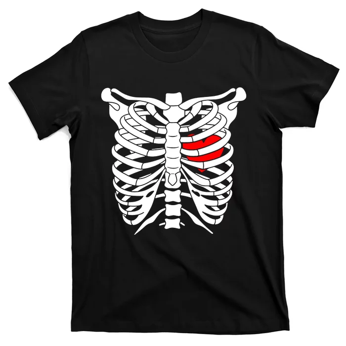 Skeleton Heart Ribcage Halloween Love Costume Idea T-Shirt