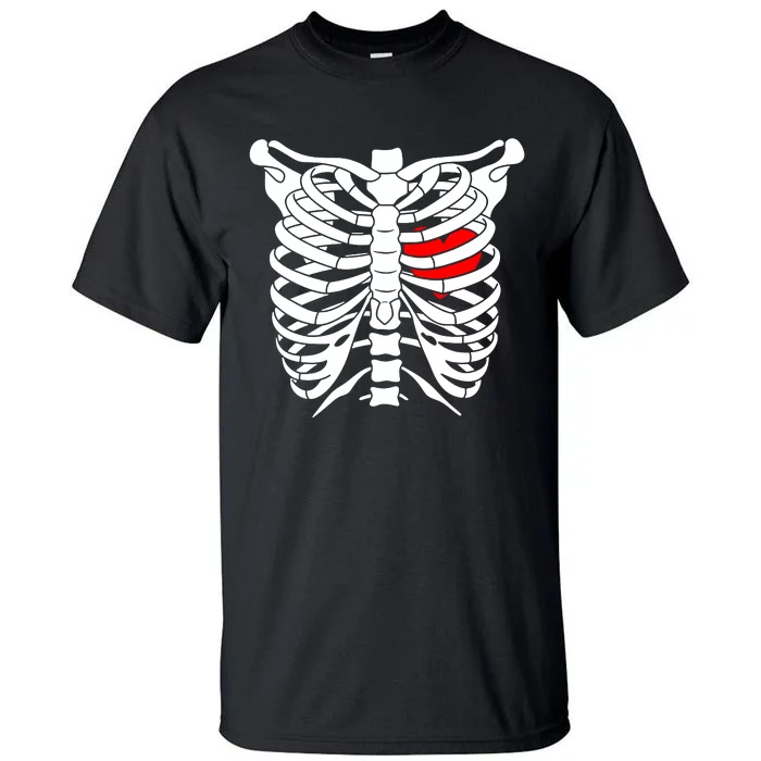 Skeleton Heart Ribcage Halloween Love Costume Idea Tall T-Shirt