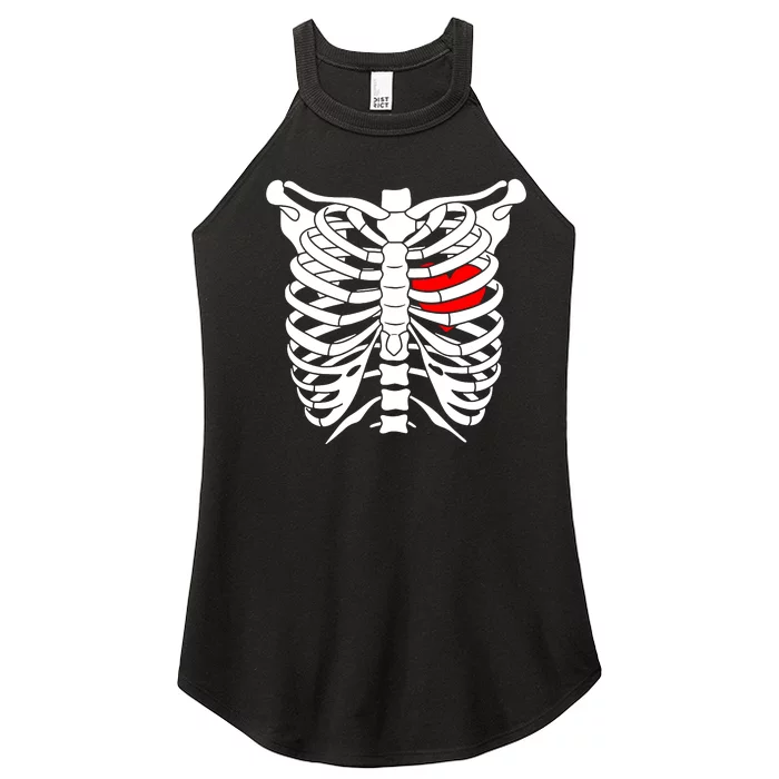 Skeleton Heart Ribcage Halloween Love Costume Idea Women’s Perfect Tri Rocker Tank