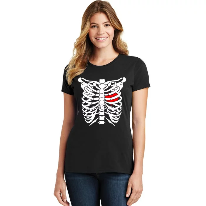 Skeleton Heart Ribcage Halloween Love Costume Idea Women's T-Shirt