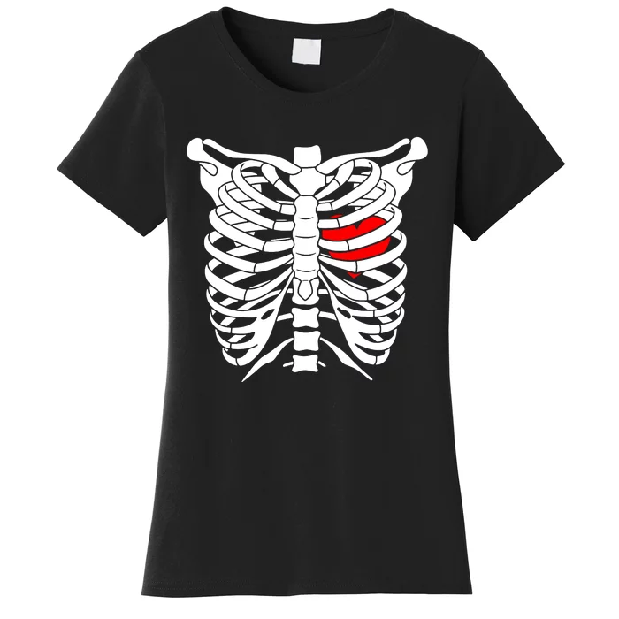 Skeleton Heart Ribcage Halloween Love Costume Idea Women's T-Shirt