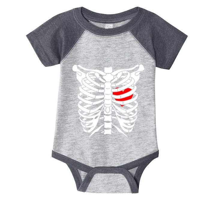 Skeleton Heart Ribcage Halloween Love Costume Idea Infant Baby Jersey Bodysuit