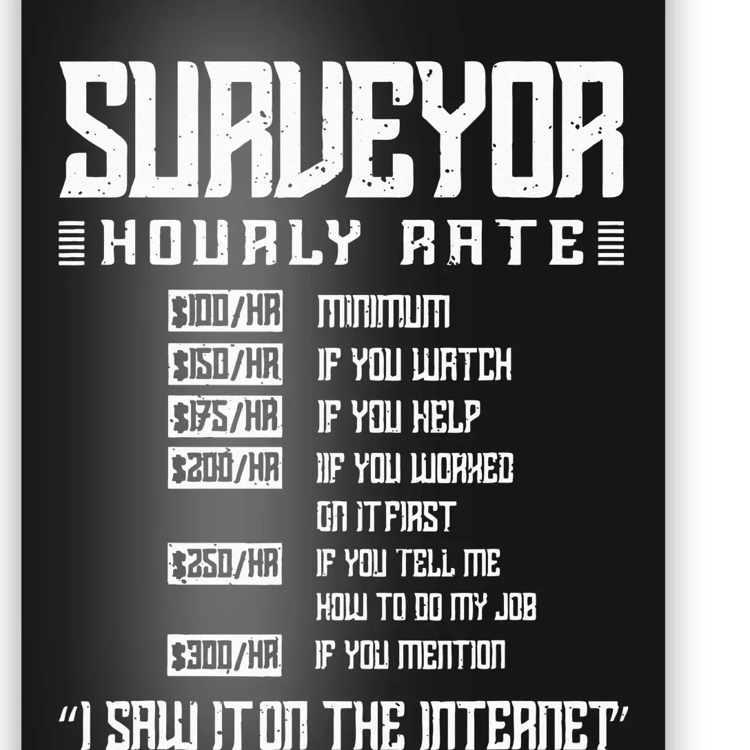 Surveyor Hourly rate Land Surveyor Poster