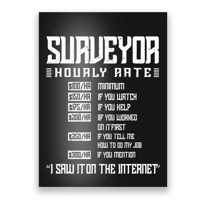 Surveyor Hourly rate Land Surveyor Poster