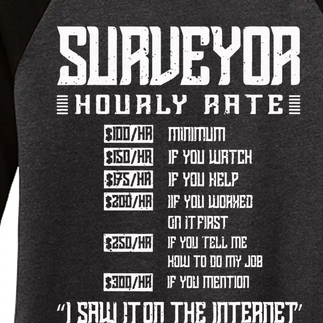 Surveyor Hourly rate Land Surveyor Women's Tri-Blend 3/4-Sleeve Raglan Shirt