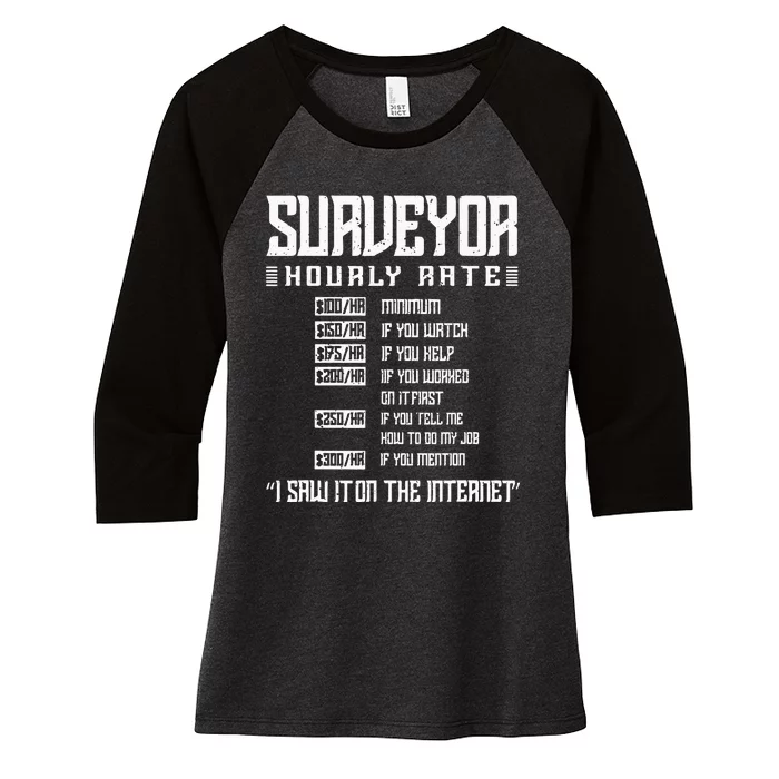 Surveyor Hourly rate Land Surveyor Women's Tri-Blend 3/4-Sleeve Raglan Shirt