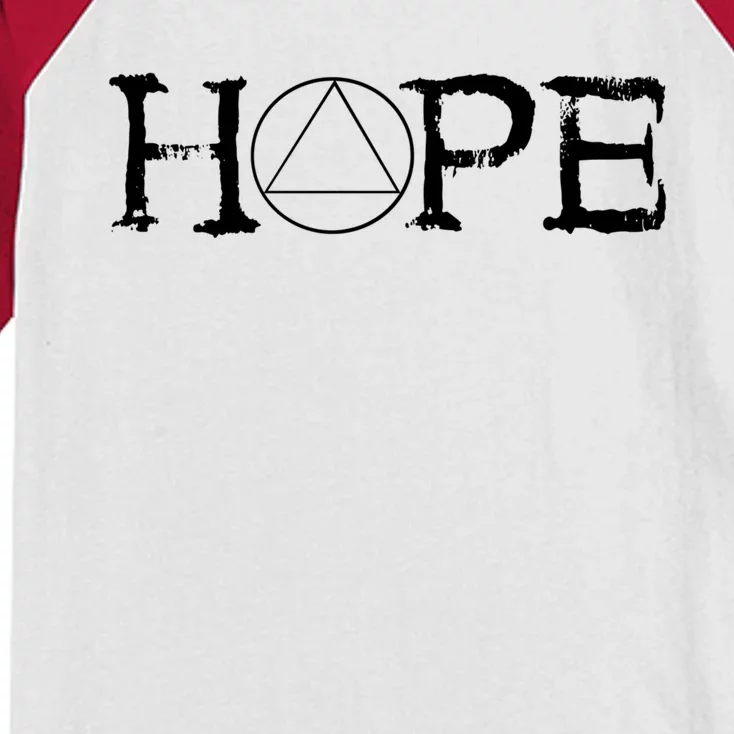 Sobriety Hope Recovery Alcoholic Sober Recover Aa Support Gift Kids Colorblock Raglan Jersey