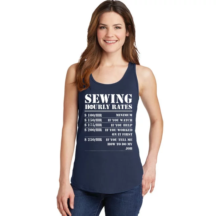 Sewing Hourly Rate Funny Sewer Labor Quilting Tailor Gifts Ladies Essential Tank