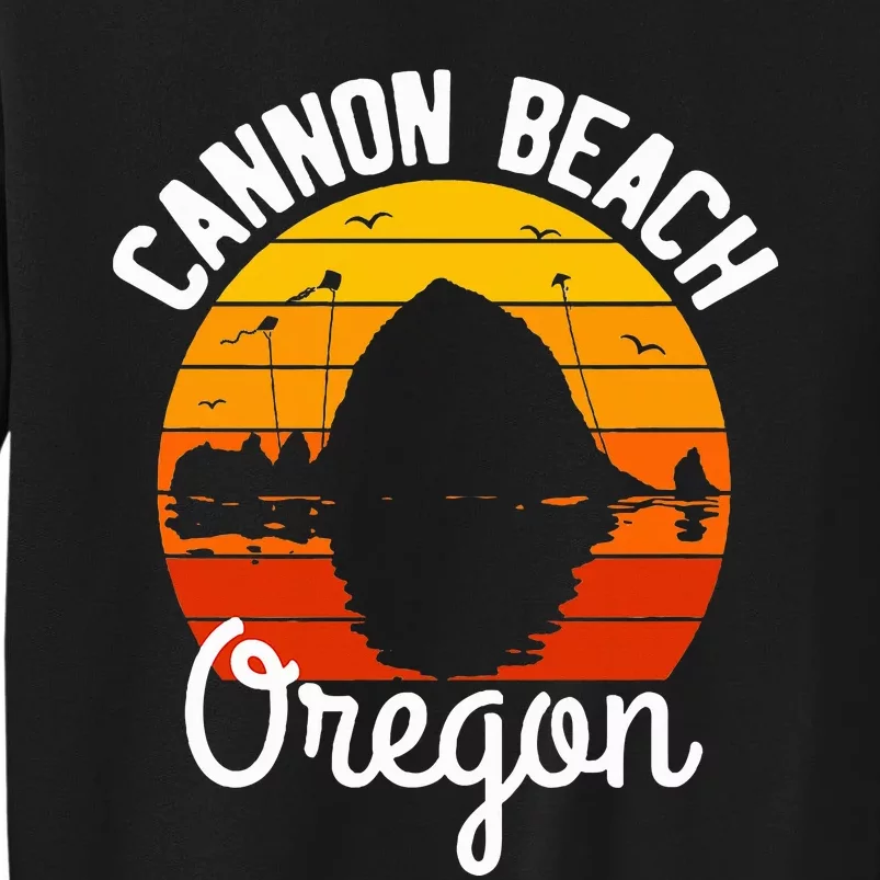 Sunset Haystack Rock Souvenir Cannon Beach Sweatshirt