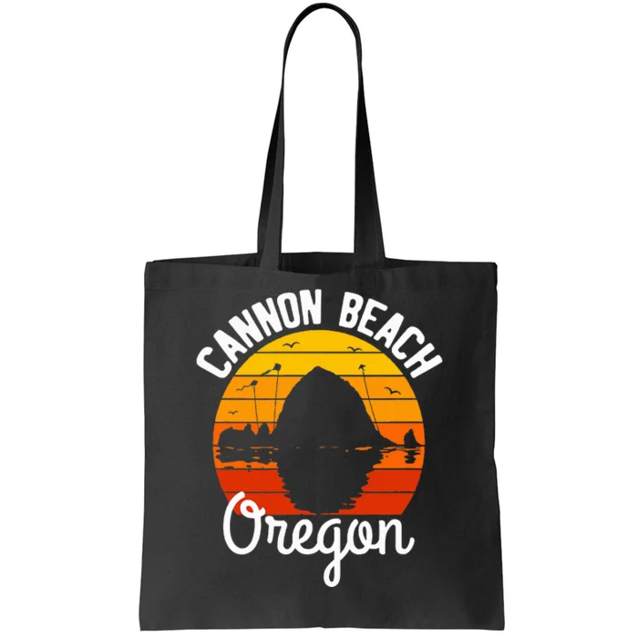 Sunset Haystack Rock Souvenir Cannon Beach Tote Bag