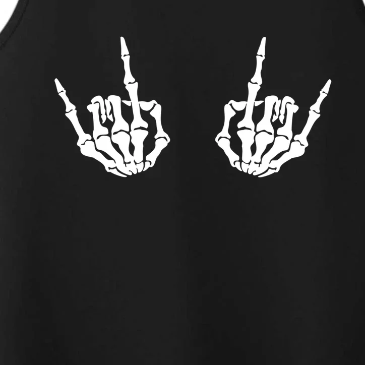 Skeleton Hand Rock Music Metalhead Sign Meaningful Gift Performance Tank