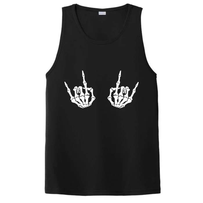 Skeleton Hand Rock Music Metalhead Sign Meaningful Gift Performance Tank