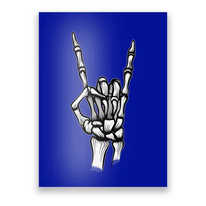 Skeleton Hand Rock N Roll Style Rock On Cool Gift Poster