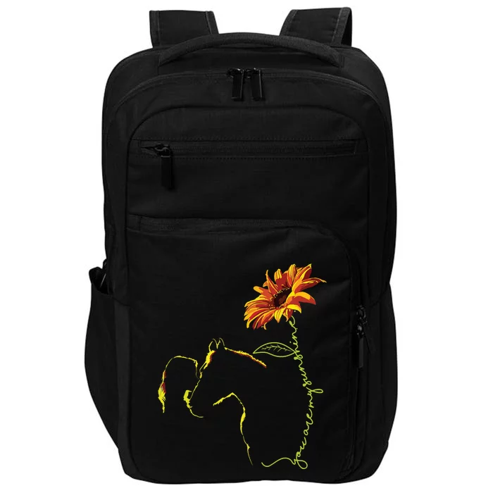 Sunflower Horseback Riding Equestrian Horse Lover Impact Tech Backpack