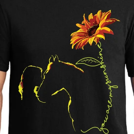 Sunflower Horseback Riding Equestrian Horse Lover Pajama Set