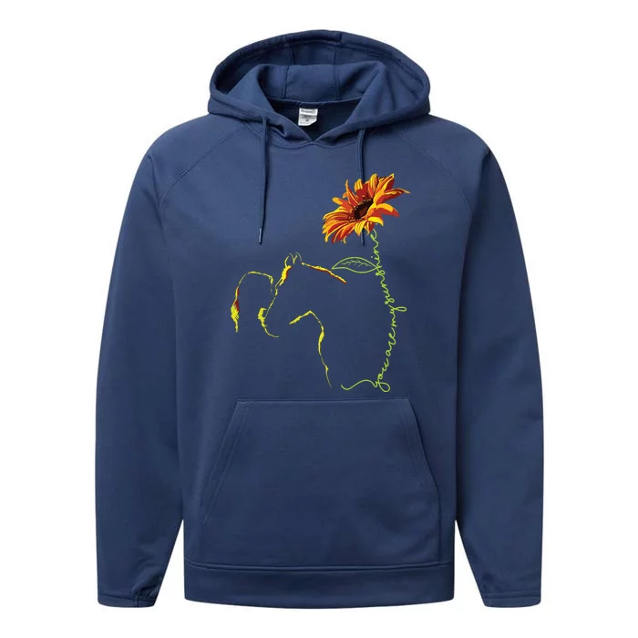 Sunflower Horseback Riding Equestrian Horse Lover Performance Fleece Hoodie