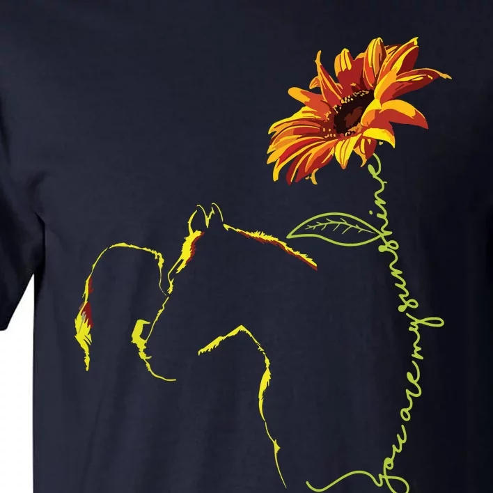 Sunflower Horseback Riding Equestrian Horse Lover Tall T-Shirt