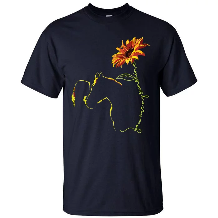 Sunflower Horseback Riding Equestrian Horse Lover Tall T-Shirt