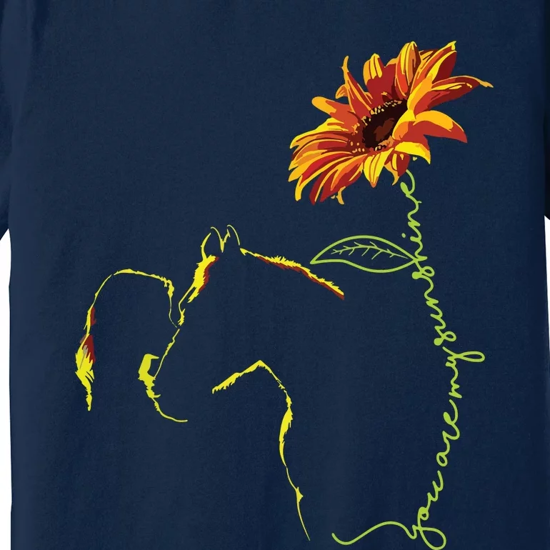 Sunflower Horseback Riding Equestrian Horse Lover Premium T-Shirt