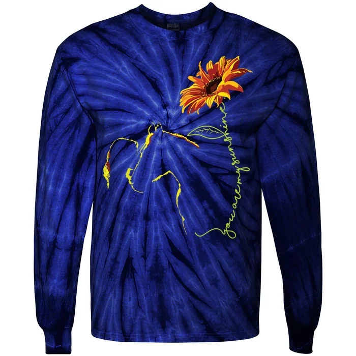 Sunflower Horseback Riding Equestrian Horse Lover Tie-Dye Long Sleeve Shirt