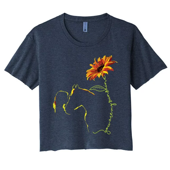 Sunflower Horseback Riding Equestrian Horse Lover Women's Crop Top Tee