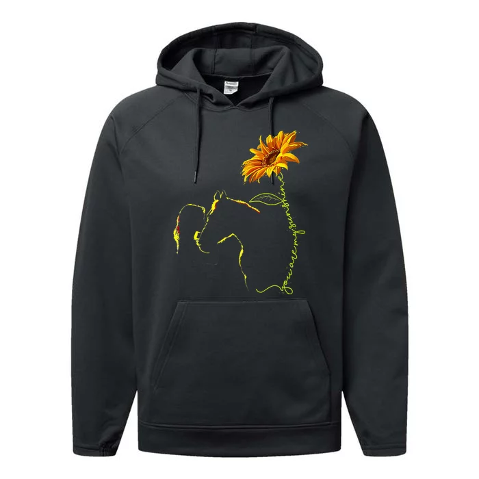 Sunflower Horseback Riding Equestrian Horse Lover Performance Fleece Hoodie