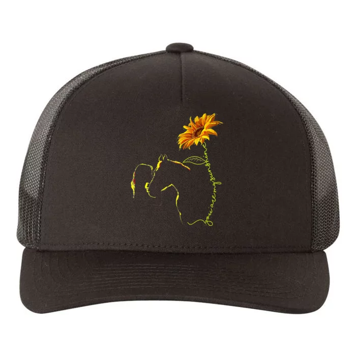 Sunflower Horseback Riding Equestrian Horse Lover Yupoong Adult 5-Panel Trucker Hat