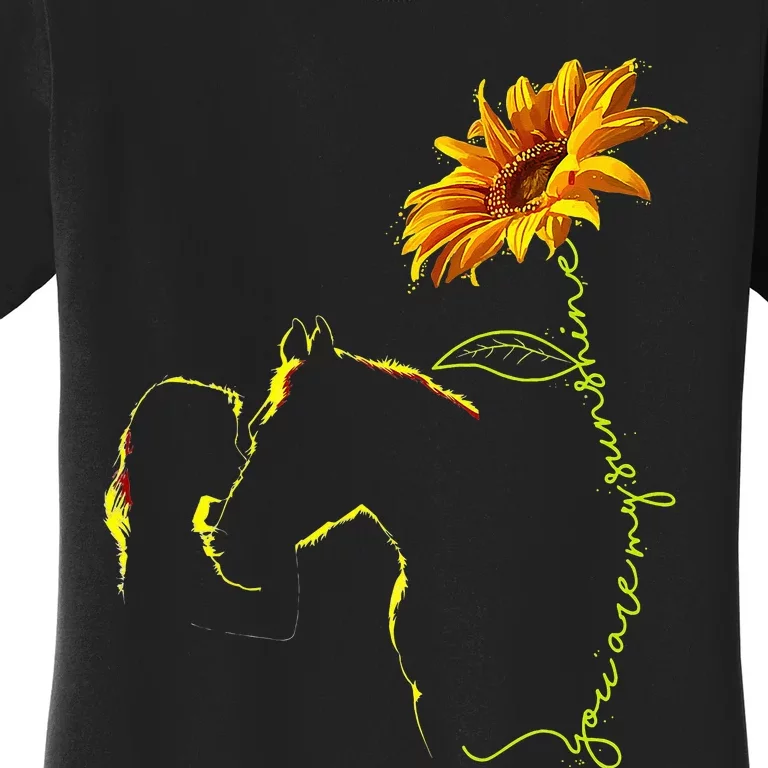 Sunflower Horseback Riding Equestrian Horse Lover Women's T-Shirt