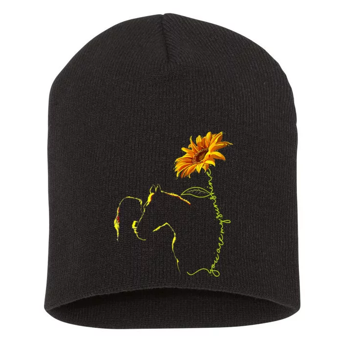 Sunflower Horseback Riding Equestrian Horse Lover Short Acrylic Beanie