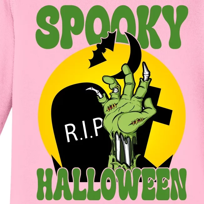 Spooky Halloween Rip Zombie Baby Long Sleeve Bodysuit