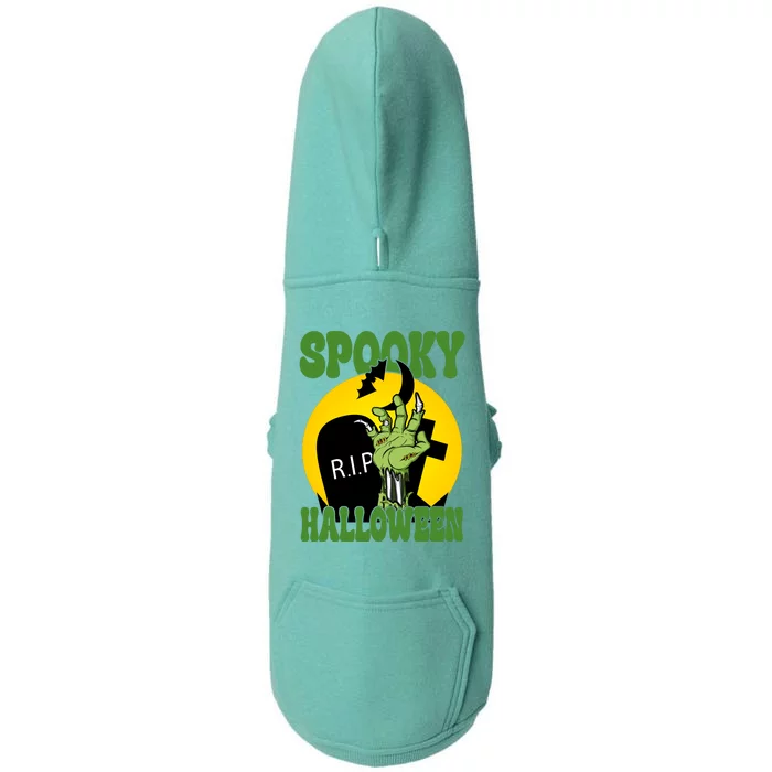 Spooky Halloween Rip Zombie Doggie 3-End Fleece Hoodie