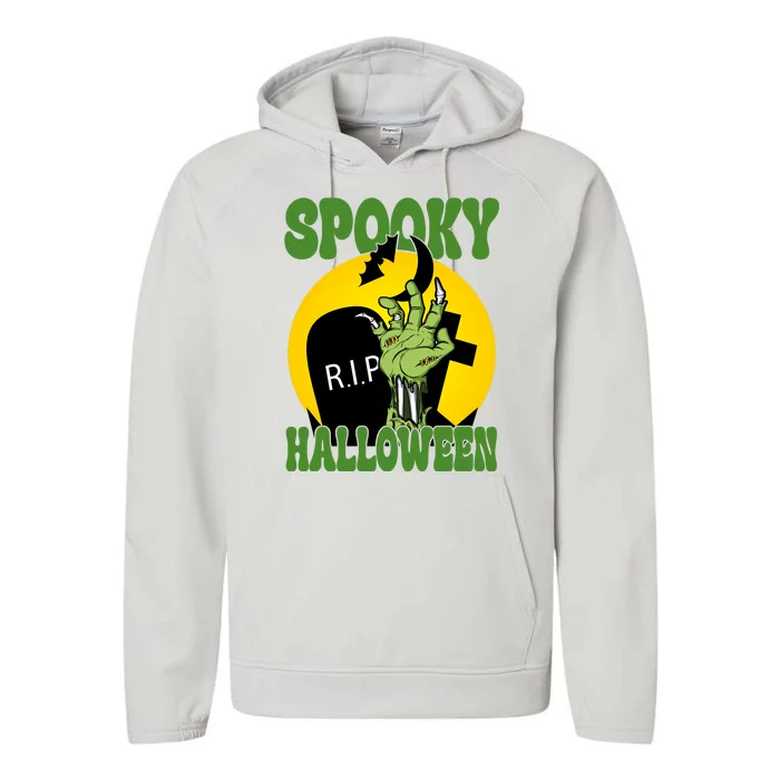 Spooky Halloween Rip Zombie Performance Fleece Hoodie