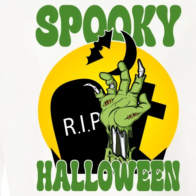 Spooky Halloween Rip Zombie Cropped Pullover Crew