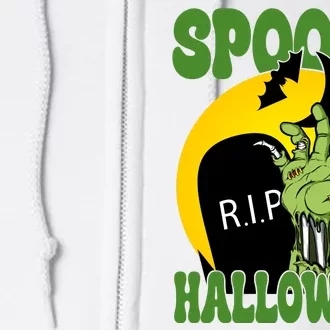 Spooky Halloween Rip Zombie Full Zip Hoodie