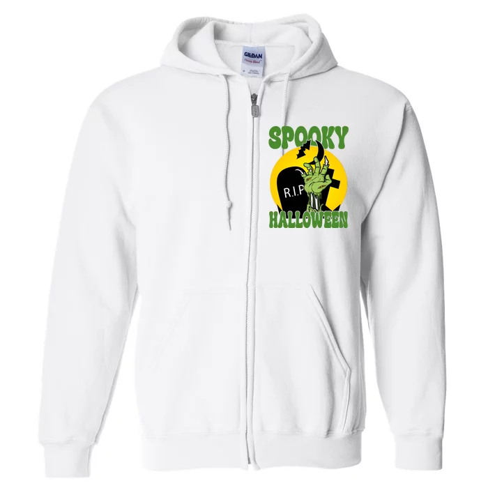 Spooky Halloween Rip Zombie Full Zip Hoodie