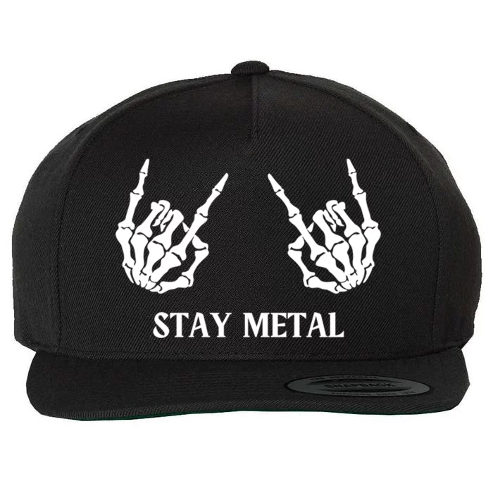 Skeleton Hand Rock Metalcore Concert Gift Wool Snapback Cap